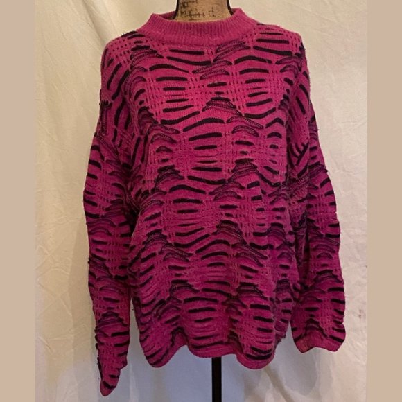 Kitty Hawk by Vivian Wang magenta fuzzy sweater, size L - Picture 1 of 7